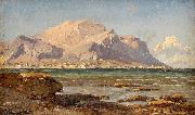 Adalbert Waagen Bucht von Palermo mit Blick auf Monte Pellegrino oil painting on canvas